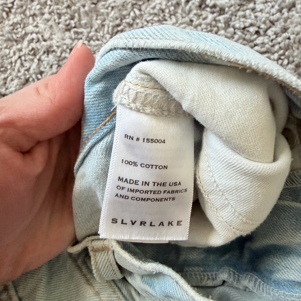 SLVRLAKE Indiana Super High Waist Flare Jeans size 24 Light Wash - Picture 7 of 9